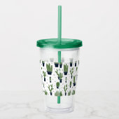 Rustic Dark Green Cactus Desert Pattern Acryl Drinkbeker (Rechts)