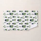 Rustic Dark Green Cactus Desert Pattern Bad Handdoek (Handdoek)