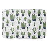 Rustic Dark Green Cactus Desert Pattern Badmat (Voorkant)