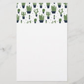 Rustic Dark Green Cactus Desert Pattern Briefpapier (Voorkant)