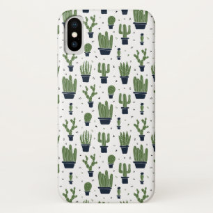 Rustic Dark Green Cactus Desert Pattern Case-Mate iPhone Case