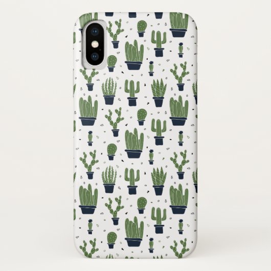 Rustic Dark Green Cactus Desert Pattern Case-Mate iPhone Case (Achterkant)
