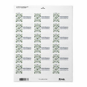 Rustic Dark Green Cactus Desert Pattern Etiket (Full Sheet)