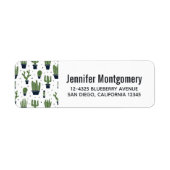 Rustic Dark Green Cactus Desert Pattern Etiket (Voorkant)