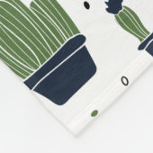 Rustic Dark Green Cactus Desert Pattern Fleece Deken (Hoek)