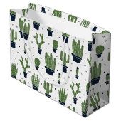 Rustic Dark Green Cactus Desert Pattern Groot Cadeauzakje (Achterkant Gekanteld)