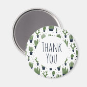 Rustic Dark Green Cactus Desert Pattern Hartelijk  Magneet (Voorkant / Achterkant)