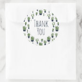 Rustic Dark Green Cactus Desert Pattern Hartelijk  Ronde Sticker (Tas)