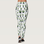 Rustic Dark Green Cactus Desert Pattern Leggings (Achterkant)