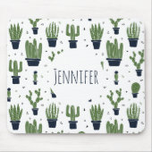 Rustic Dark Green Cactus Desert Pattern Muismat (Voorkant)