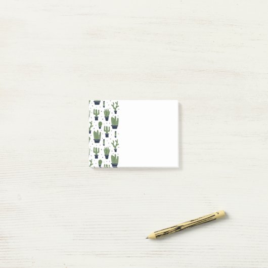 Rustic Dark Green Cactus Desert Pattern Post-it® Notes (Op bureau)