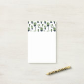 Rustic Dark Green Cactus Desert Pattern Post-it® Notes (Op bureau)