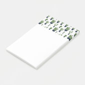 Rustic Dark Green Cactus Desert Pattern Post-it® Notes (Schuin)