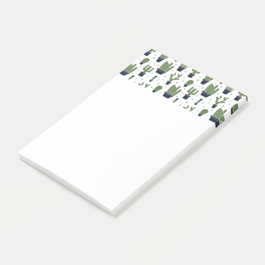 Rustic Dark Green Cactus Desert Pattern Post-it® Notes (Schuin)