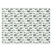 Rustic Dark Green Cactus Desert Pattern Tafelkleed (Voorkant (Horizontaal))