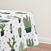 Rustic Dark Green Cactus Desert Pattern Tafelkleed (Voorbeeld)