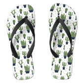 Rustic Dark Green Cactus Desert Pattern Teenslippers (Voetbed)