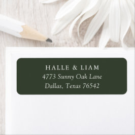 Rustic Dark Green Wedding Return-adreslabel Etiket