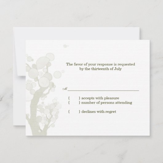 Rustic Dark Green Wedding RSVP (Achterkant)