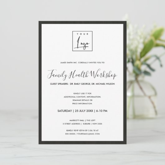 RUSTIC DARK HOUTEN HOUT UW LOGO WORKSHOP EVENEMENT KAART (Staand voorkant)