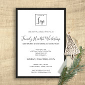 RUSTIC DARK HOUTEN HOUT UW LOGO WORKSHOP EVENEMENT KAART