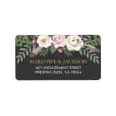 Rustic Dark Moody Floral Boho Wedding Address Etiket (Voorkant)