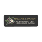 Rustic Dark Moody Floral Boho Wedding Address Etiket (Voorkant)