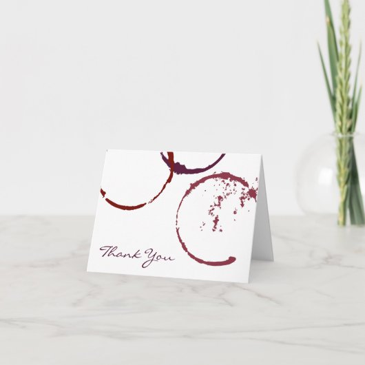 Rustic Dark Red Wine Stain Wedding Bedankkaart (Voorkant)