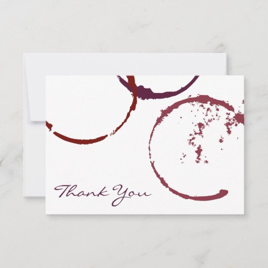 Rustic Dark Red Wine Stain Wedding Bedankkaart (Voorkant)