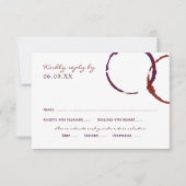 Rustic Dark Red Wine Stain Wedding RSVP Kaartje (Voorkant)
