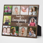 Rustic Dark Wood 10 Foto Collage Family Fotoplaat (Zijkant)