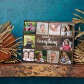 Rustic Dark Wood 10 Foto Collage Family Fotoplaat (Zijkant)