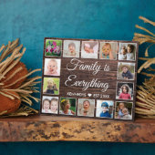 Rustic Dark Wood 14 Foto Collage Family Quote Fotoplaat (Zijkant)
