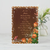 Rustic Dark Wood Floral Bachelorette Party Kaart (Staand voorkant)