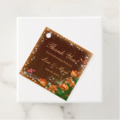 Rustic Dark Wood Floral Butterfly Wedding Bedankjes Labels (In situ)