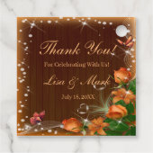 Rustic Dark Wood Floral Butterfly Wedding Bedankjes Labels (Achterkant)