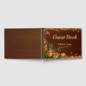 Rustic Dark Wood Floral Butterfly Wedding Gastenboek (Volledig)