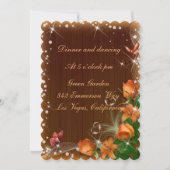 Rustic Dark Wood Floral Wedding Reception Kaart (Voorkant)
