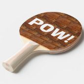 Rustic Dark Wood Funny POW! BAM! Tafeltennisbatje (Voorkant Gekanteld)