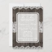 Rustic Dark Wood & Lace Elegant Engagement Party Kaart (Voorkant)