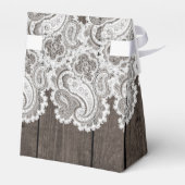Rustic Dark Wood & Lace Elegant Vrijgezellenfeest Bedankdoosjes (Achterkant)