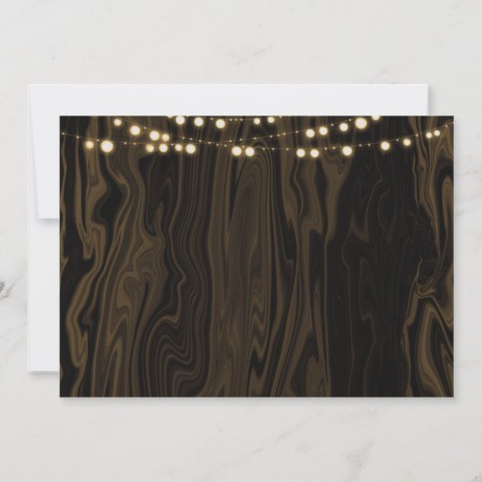 Rustic Dark Wood & Lichten Foto opslaan Datum Kaart (Achterkant)