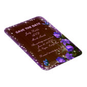 Rustic Dark Wood Paars Floral Save the Date Magneet (Rechterzijde)