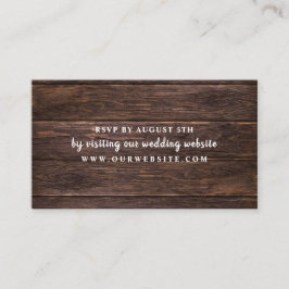 Rustic Dark Wood Rsvp-websitekaart Informatiekaartje