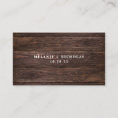 Rustic Dark Wood Rsvp-websitekaart Informatiekaartje (Achterkant)