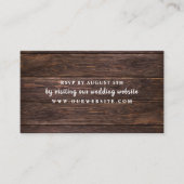 Rustic Dark Wood Rsvp-websitekaart Informatiekaartje (Voorkant)