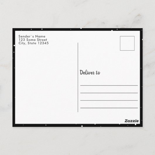 Rustic Dark Wood Snow Holiday 2 Briefkaart (Achterkant)