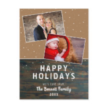 Rustic Dark Wood Snow Holiday 2