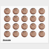 Rustic Dark Wood Snowflake Adres Ronde Sticker (Vel)