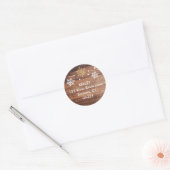 Rustic Dark Wood Snowflake Adres Ronde Sticker (Envelop)